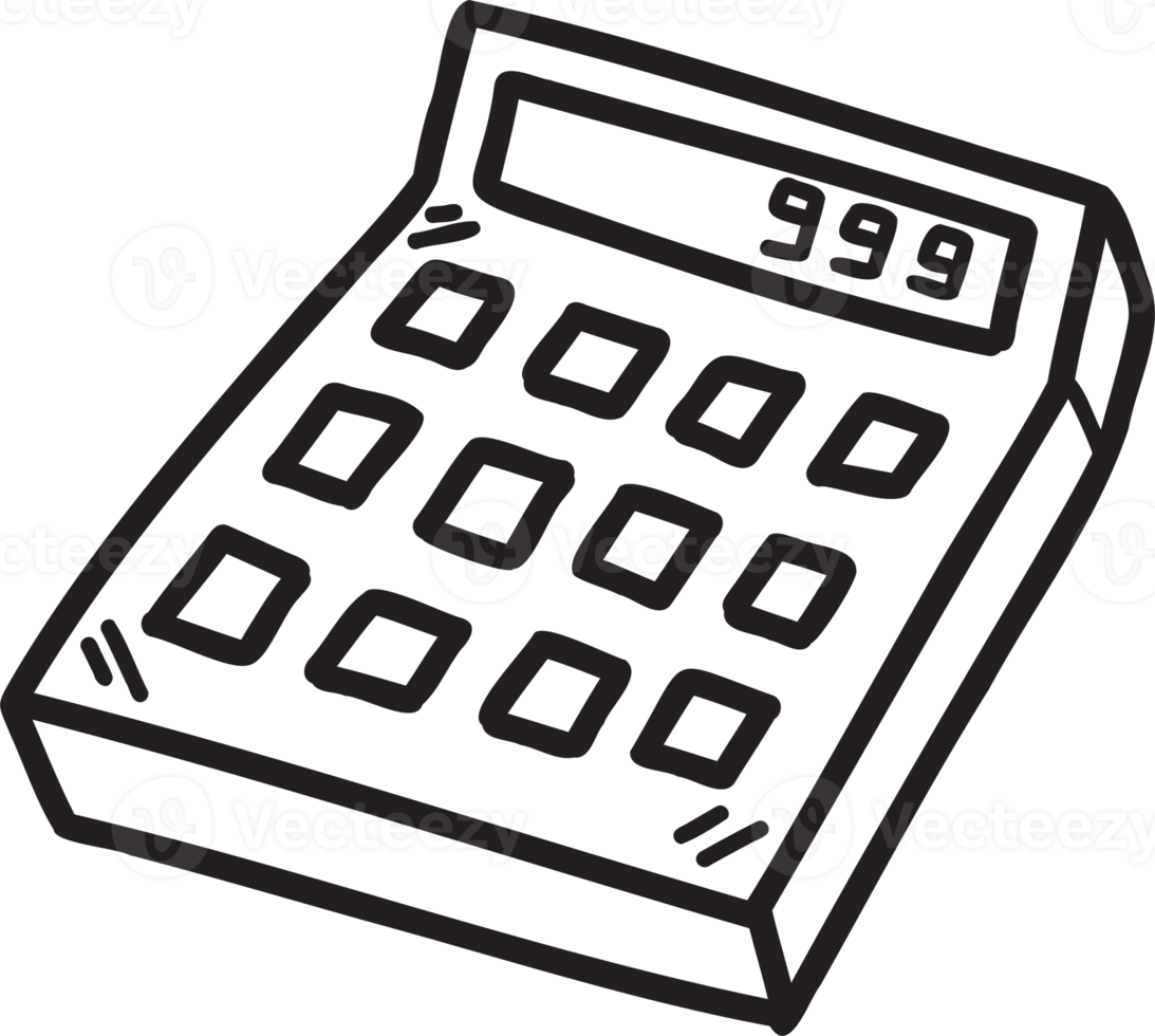 Hand Drawn calculator illustration png