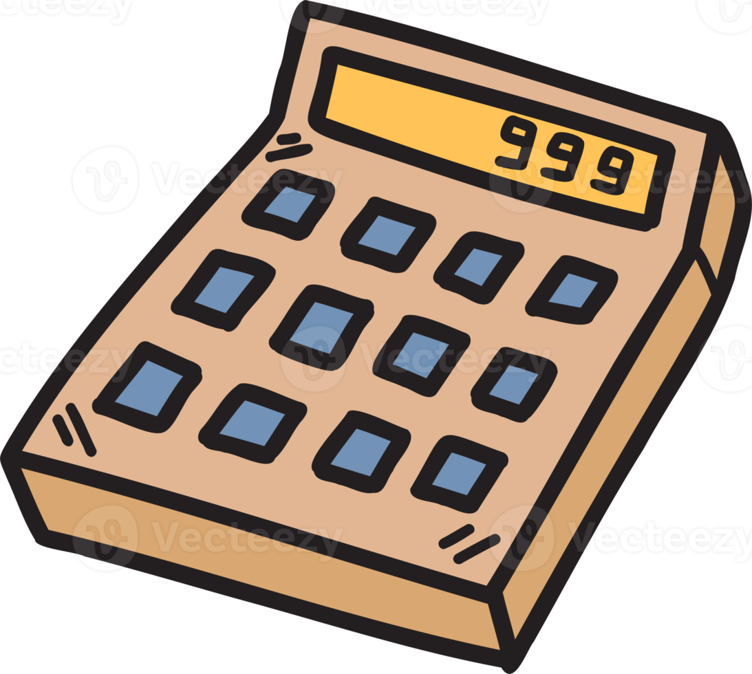 Hand Drawn calculator illustration png