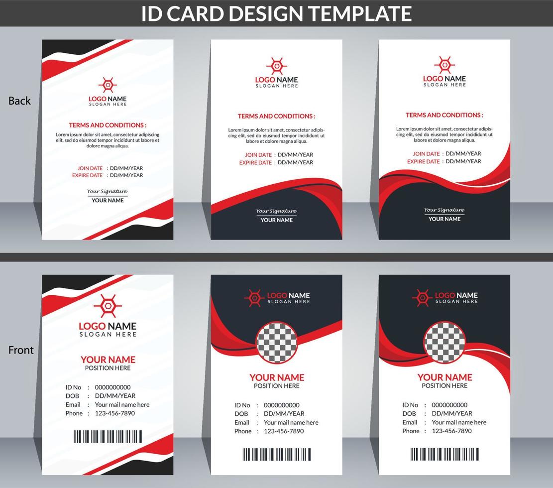 ID Card Design Template vector