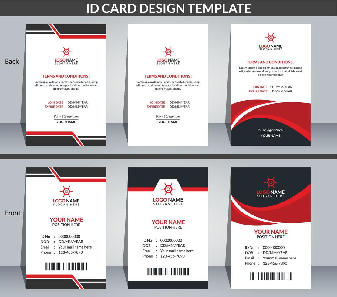 ID Card Design Template vector