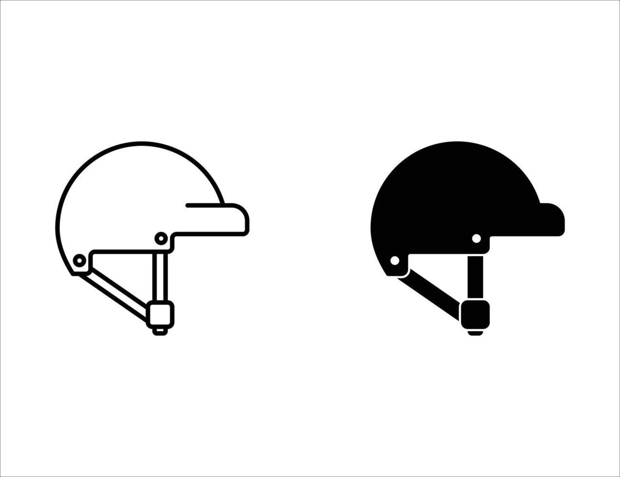 icono de casco. icono de contorno e icono sólido vector