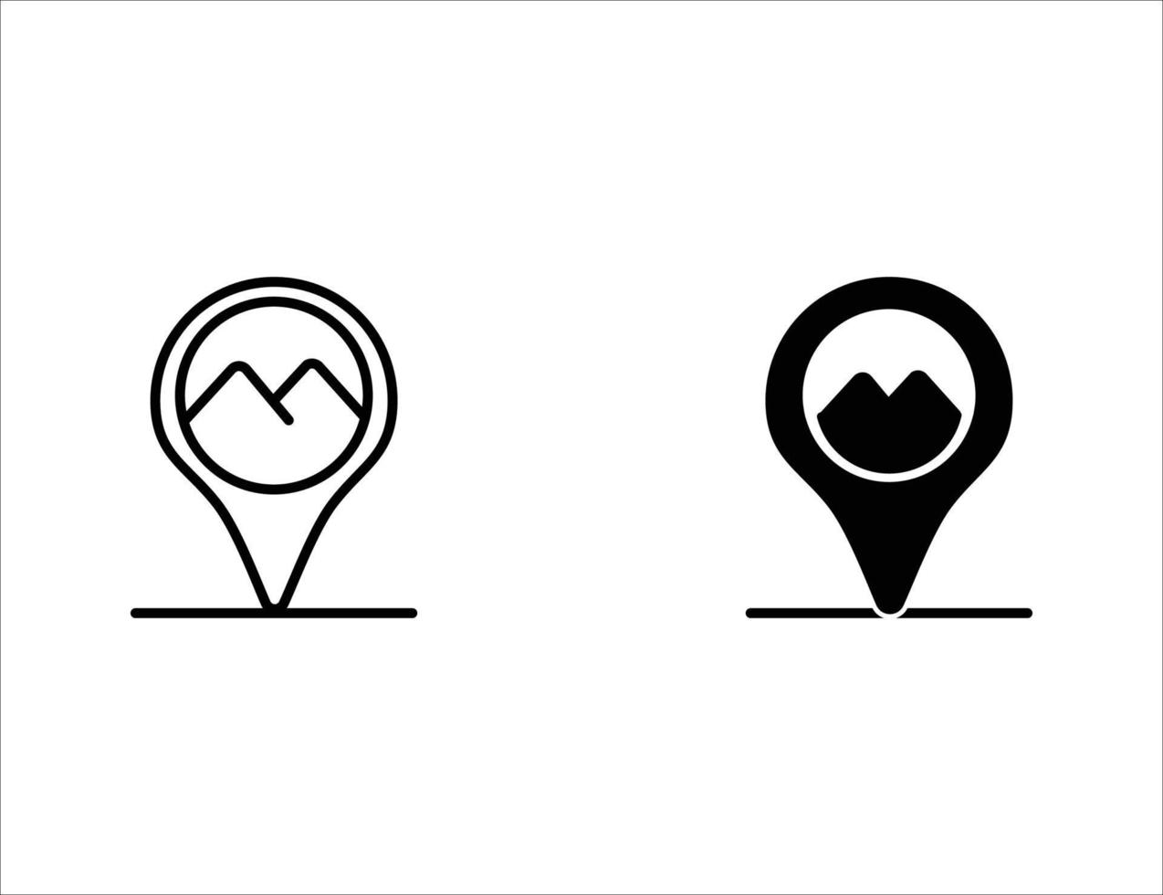 pin icon. outline icon and solid icon vector