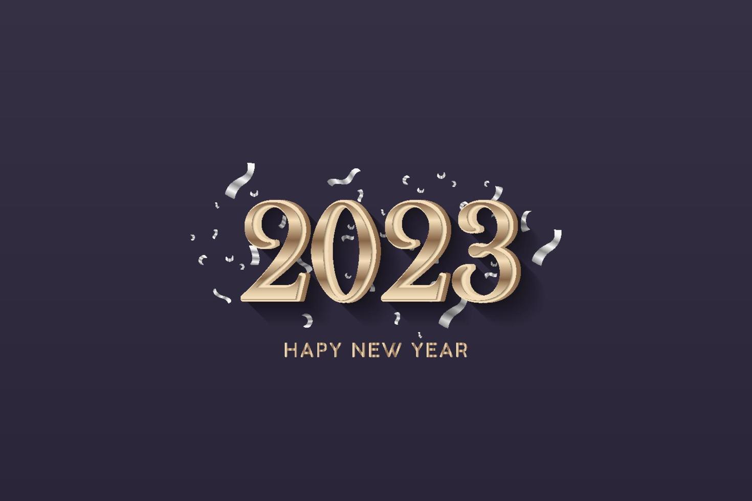 gold color 2023 logo design with silver ribbon scatter vector