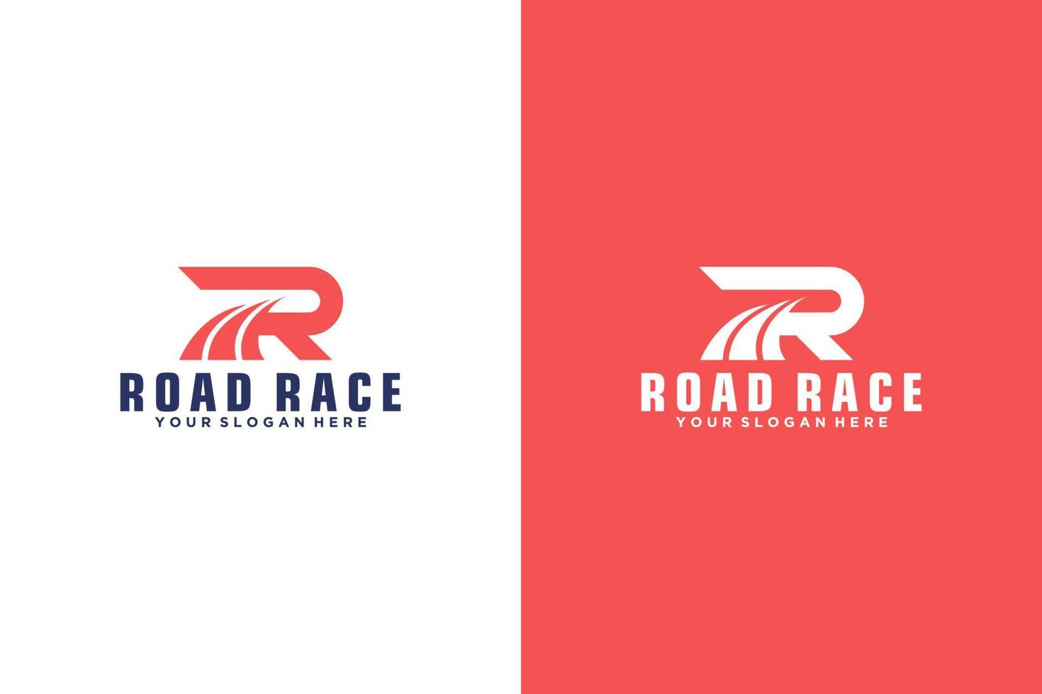 logo design, letter R and road, racing, automotive vector