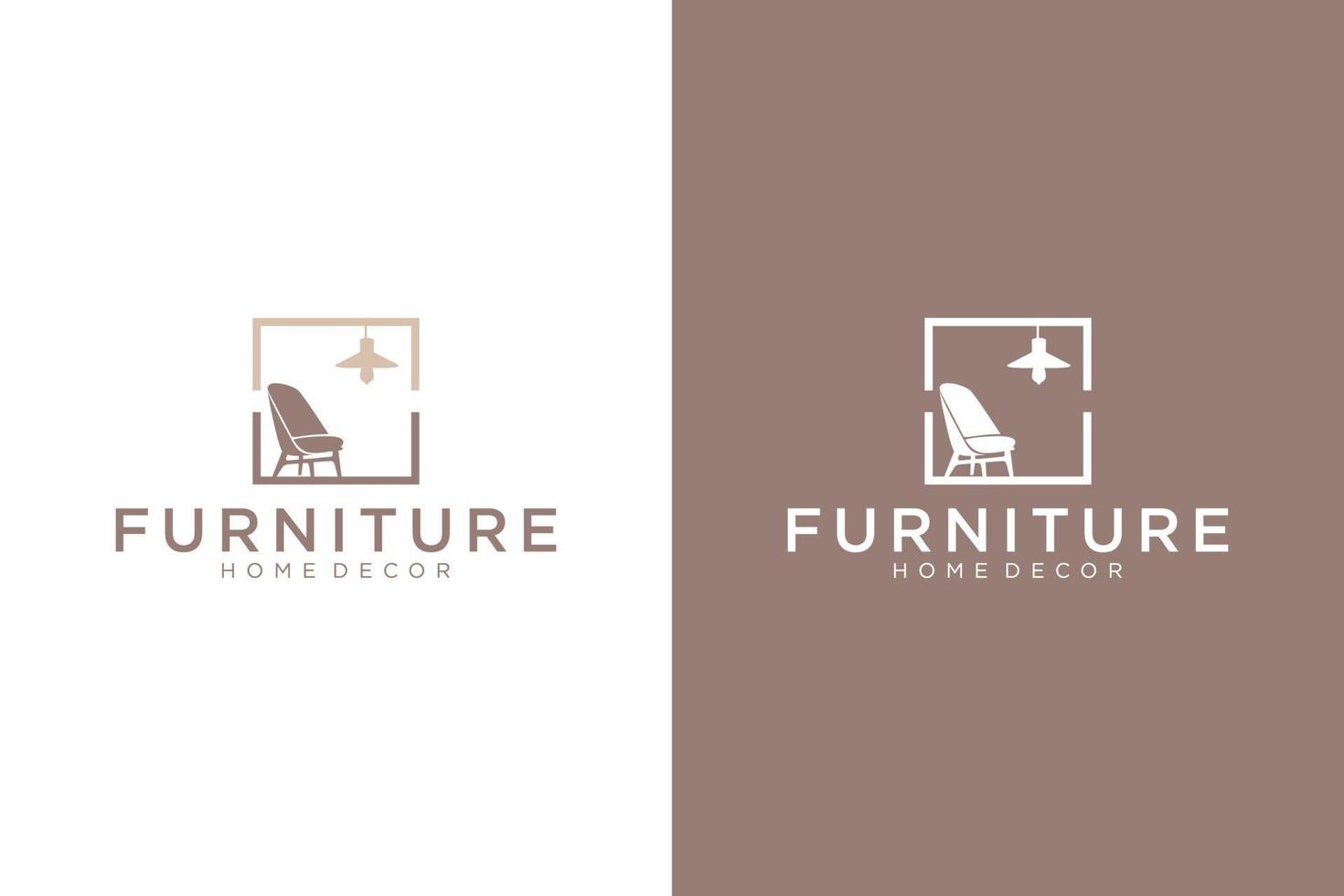 home design inspiration logo design, home sofa, minimalist chairs and decorations vector