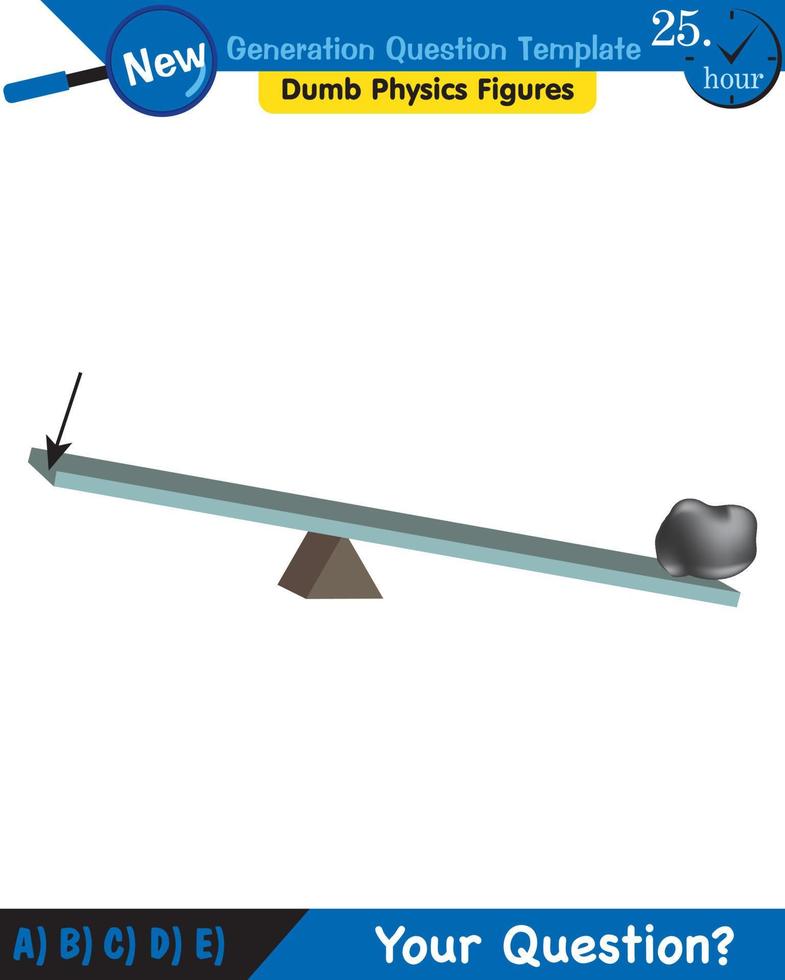 Physics, Lever examples vector illustration, simple machines, next