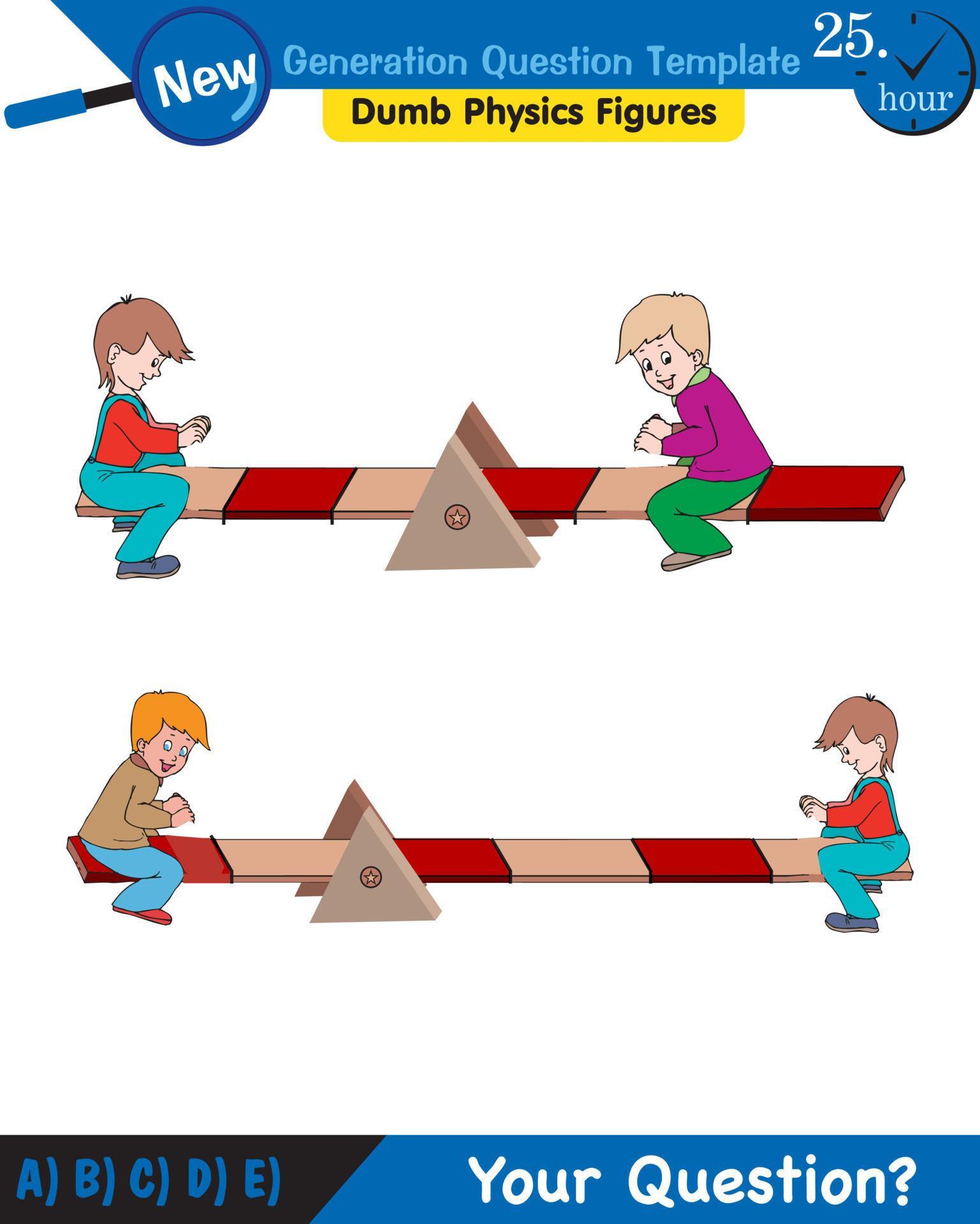 Physics, Lever examples vector illustration, simple machines, next