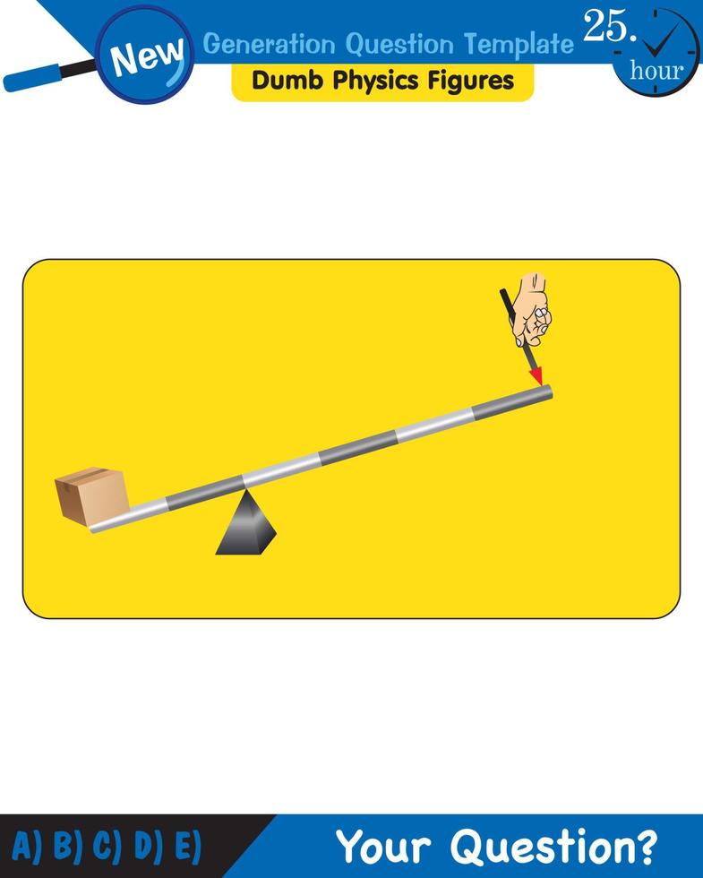 Physics, Lever examples vector illustration, simple machines, next