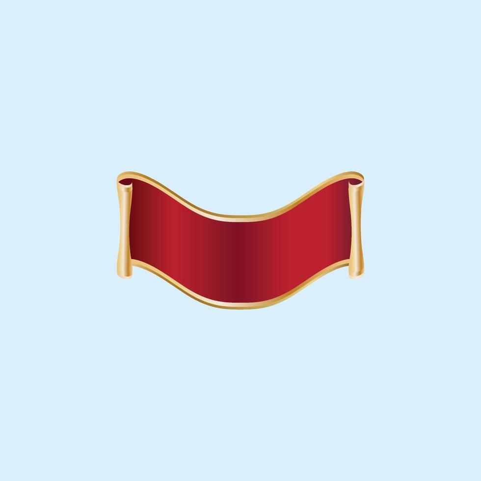 Red and Golden Gradient Color Banner Ribbon Shape Vector image 11733261