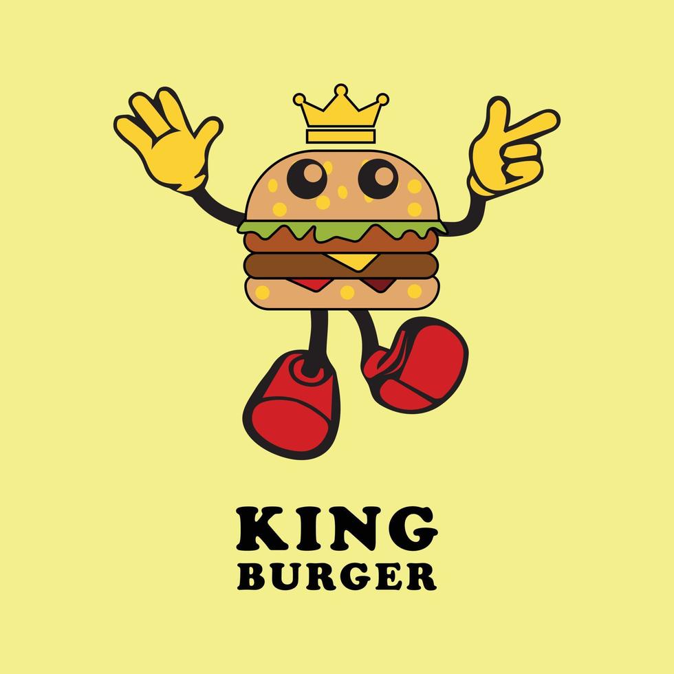 linda imagen de logotipo de vector de hamburguesa plana