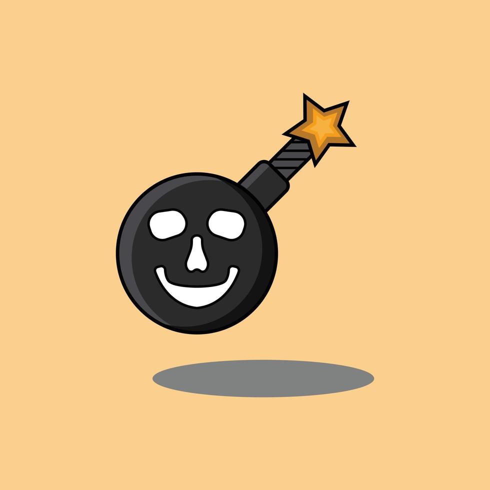 cute bomb character simple logo vector icon