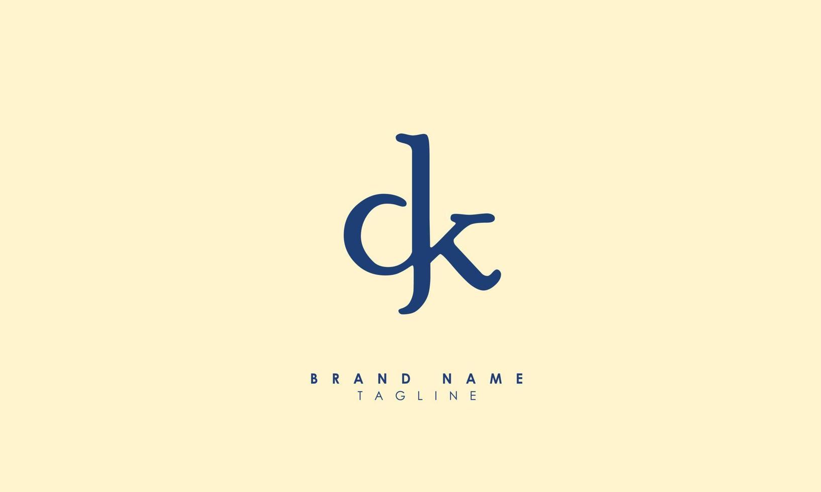 Alphabet letters Initials Monogram logo DK, KD, D and K vector