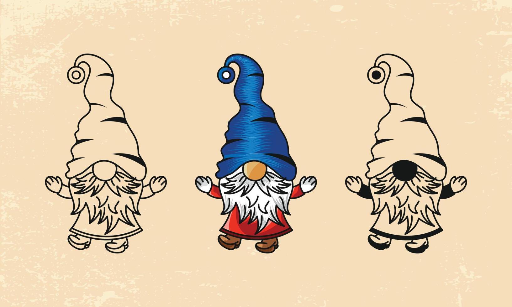 colección de ilustraciones vectoriales de gnomos navideños vector