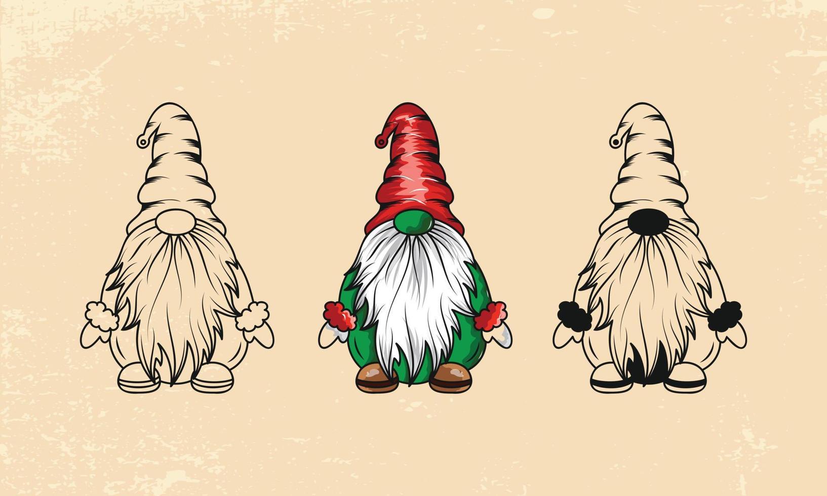 colección de ilustraciones vectoriales de gnomos navideños vector