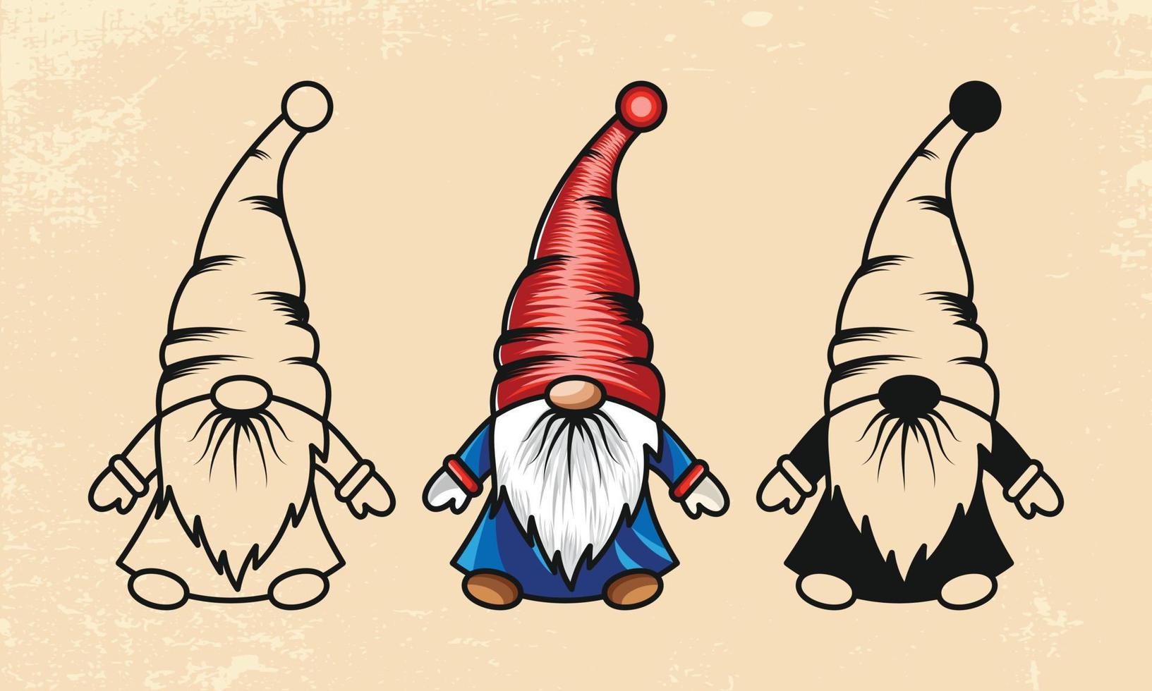 colección de ilustraciones vectoriales de gnomos navideños vector