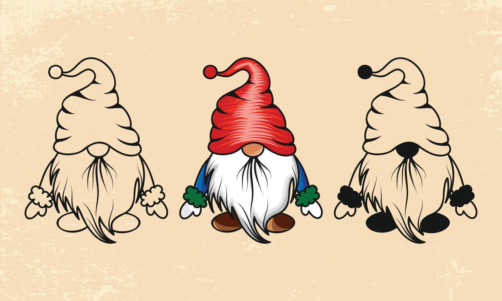 colección de ilustraciones vectoriales de gnomos navideños vector