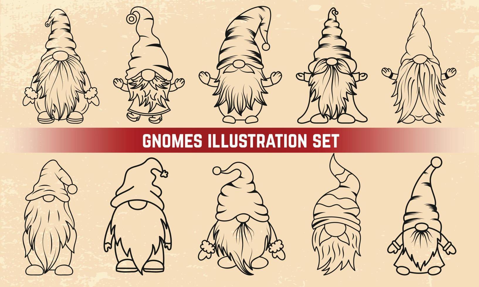 Christmas Gnomes Vector illustration collection