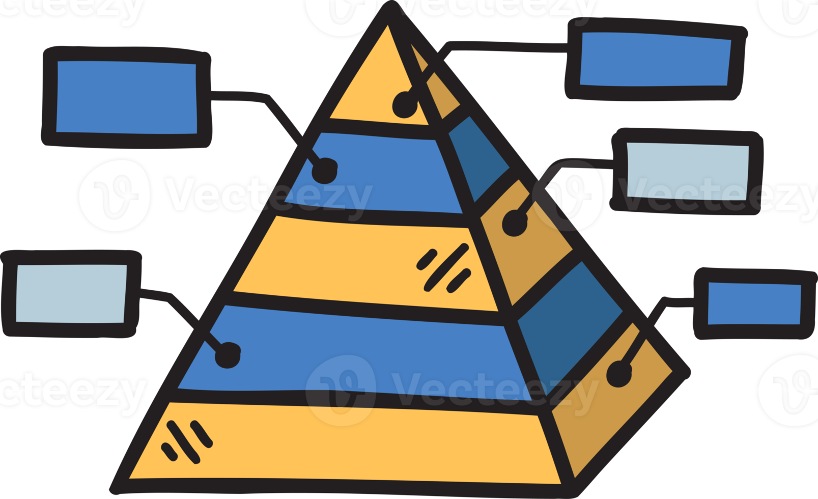 Hand Drawn pyramid graph illustration png