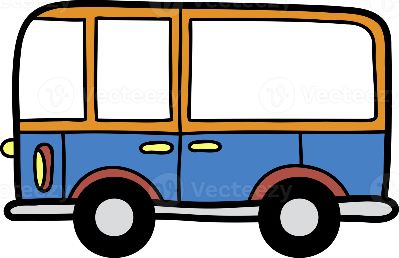 Hand Drawn bus illustration png
