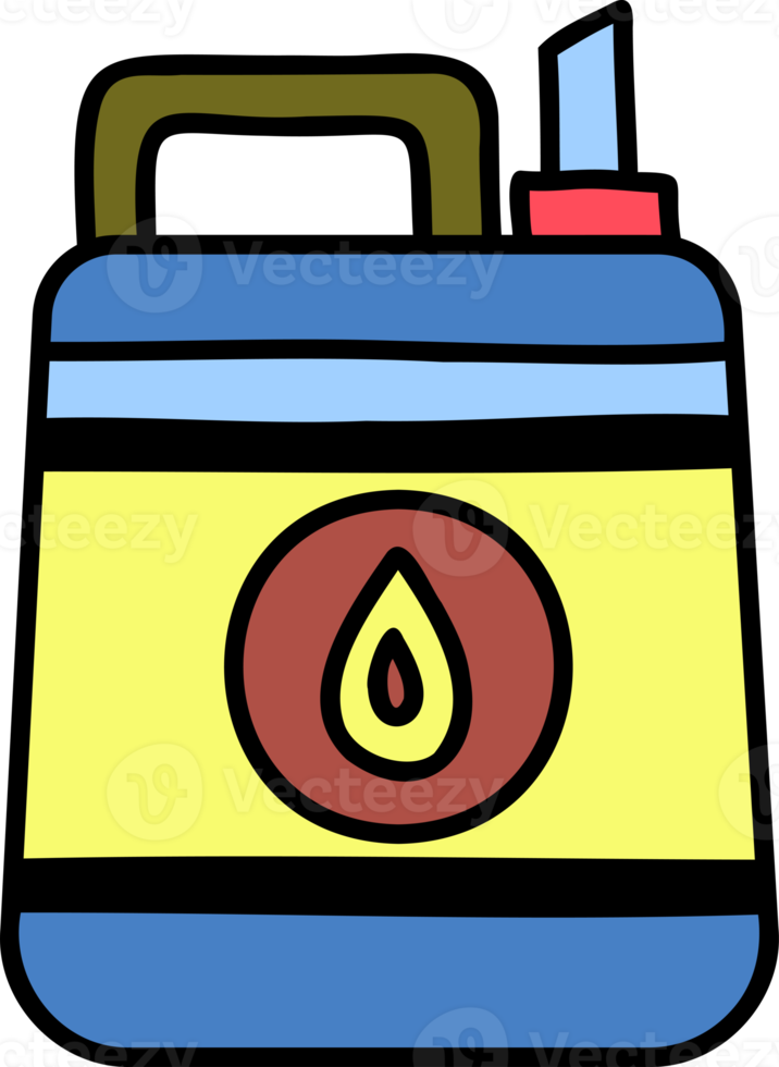 Hand Drawn oil containers handle illustration png