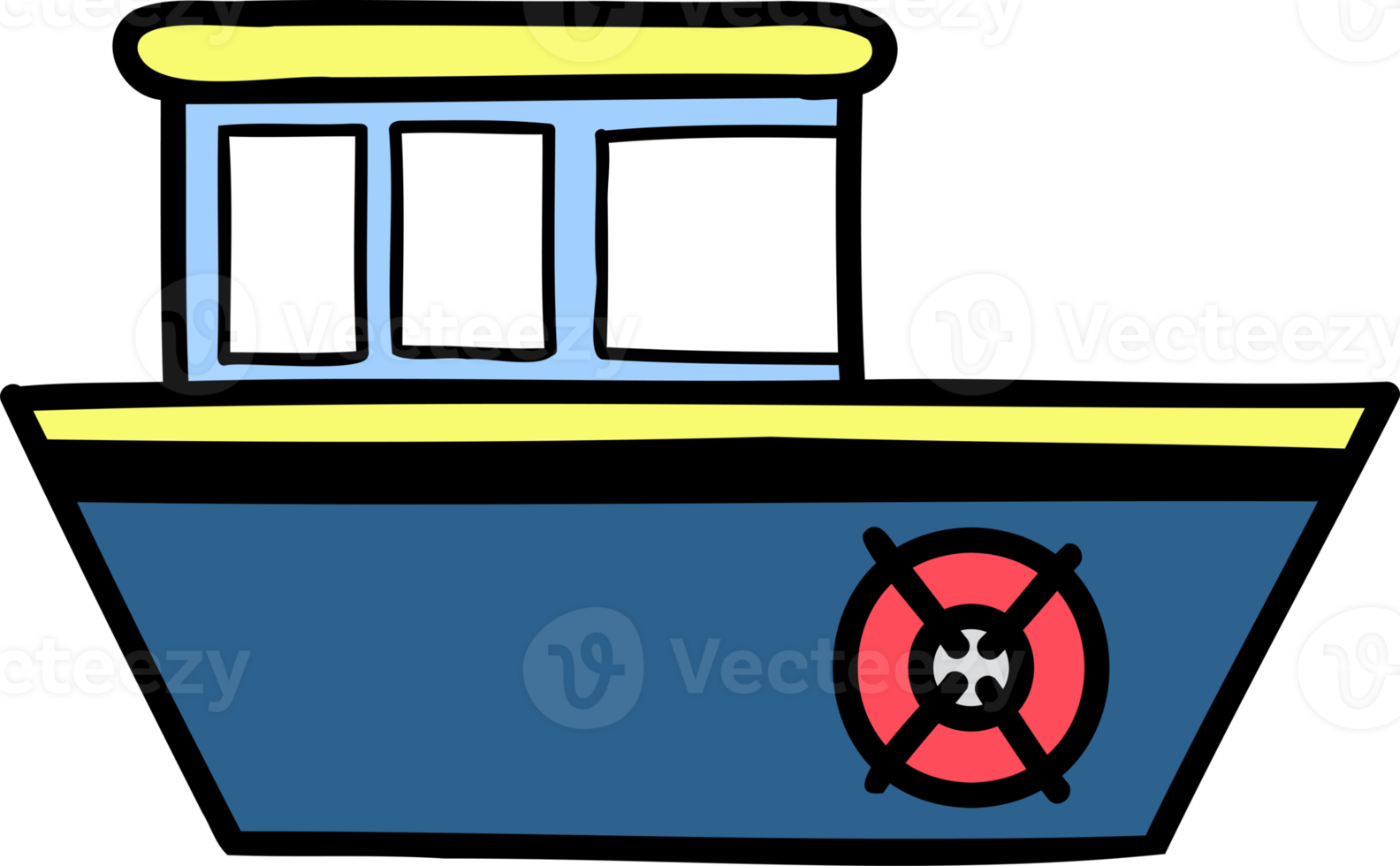 hand- getrokken visvangst boot illustratie png