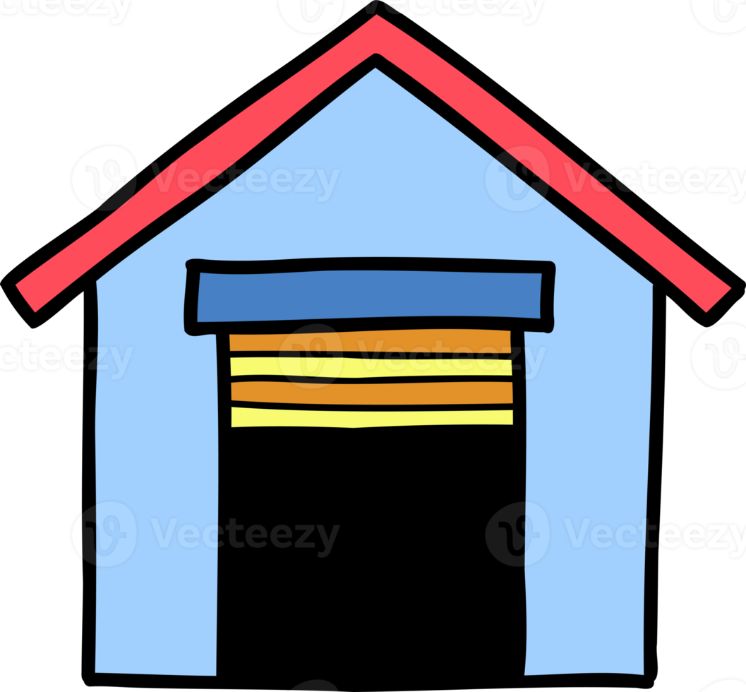 hand dragen garage illustration png