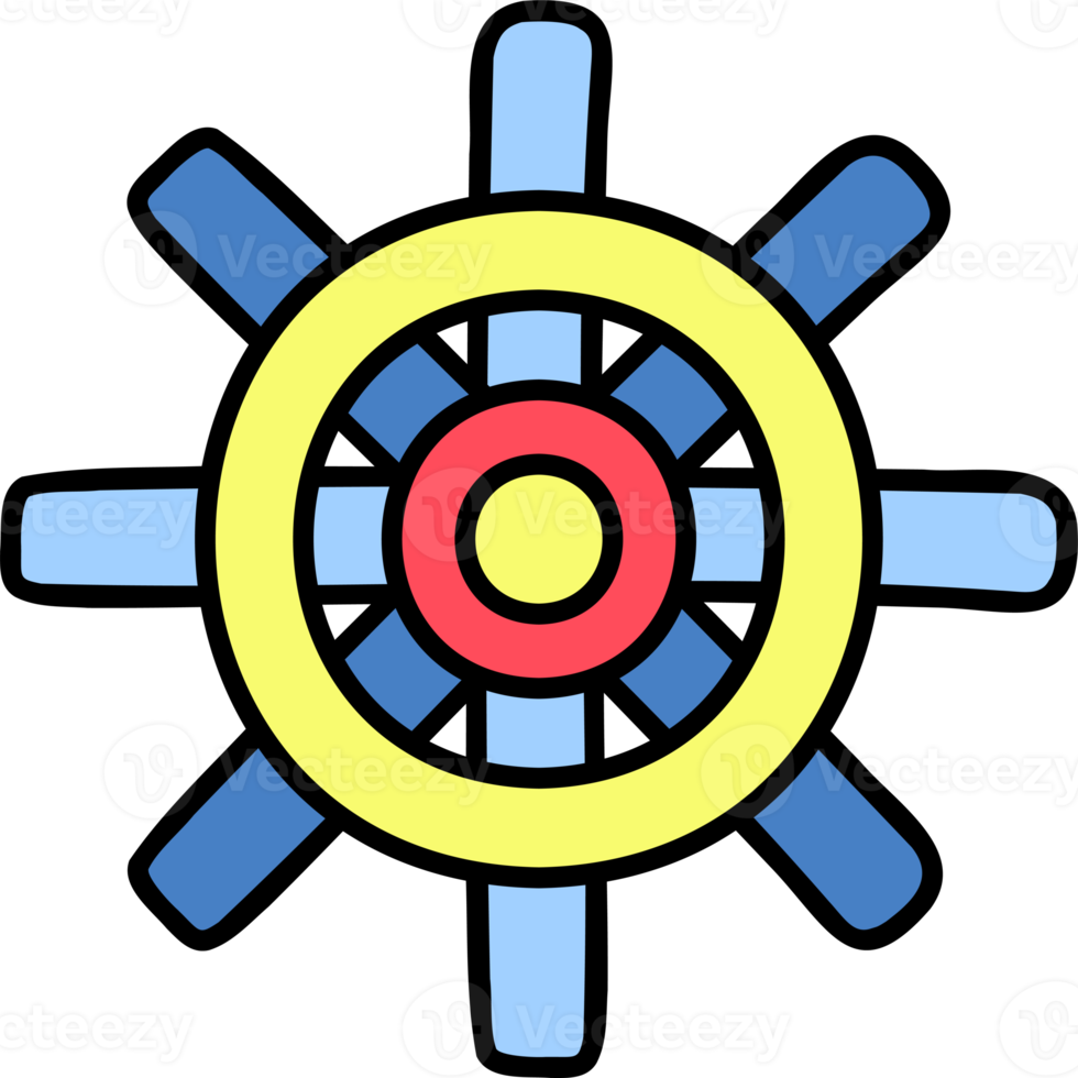 ilustração de volante de barco desenhado à mão png