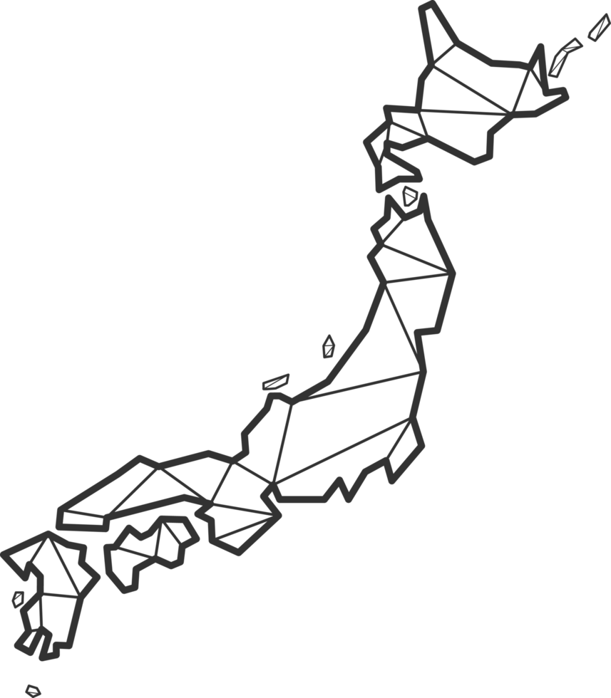 Mosaic triangles map style of Japan. png