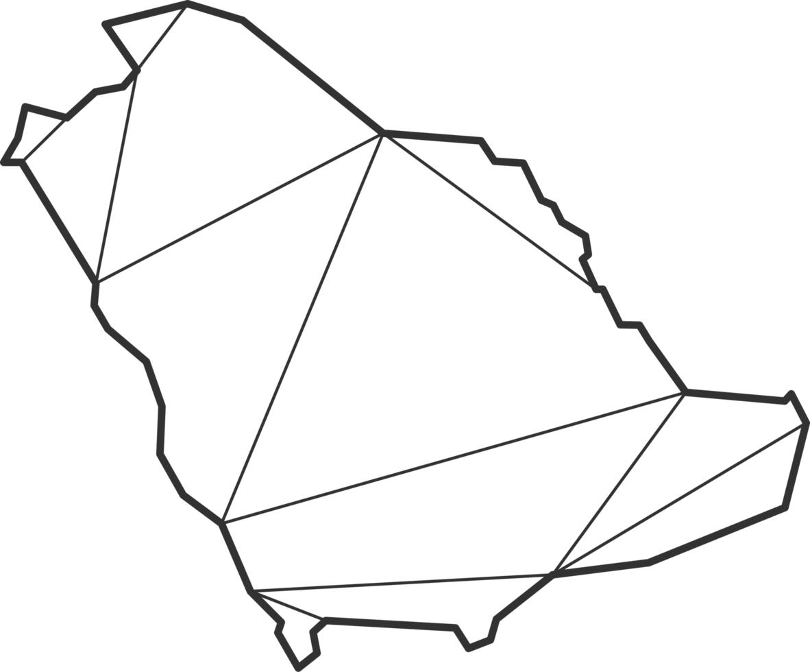 Mosaic triangles map style of Saudi Arabia. png