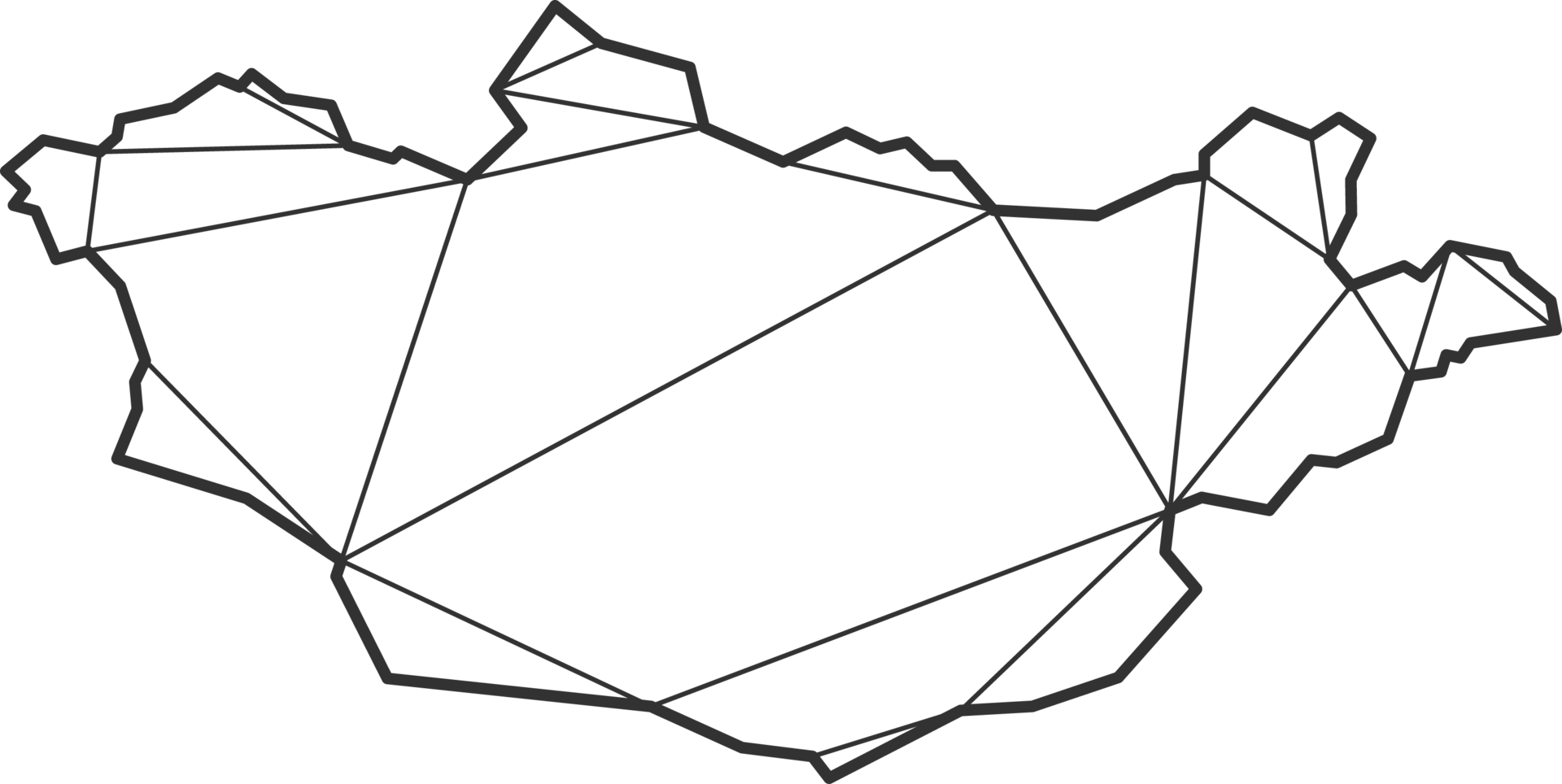 Mosaic triangles map style of Mongolia. png