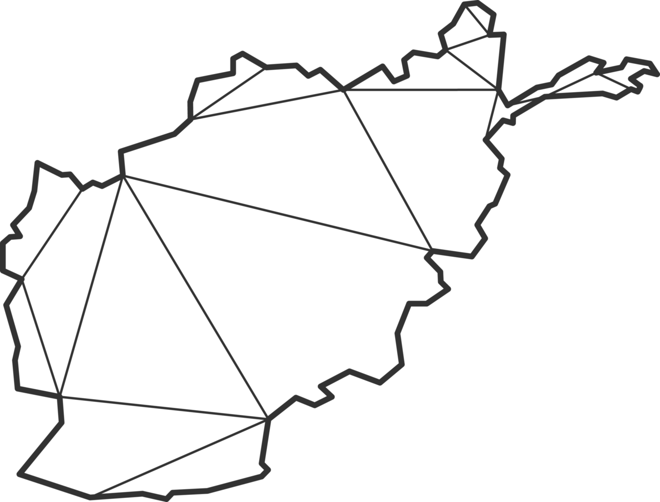 Mosaic triangles map style of Afghanistan. png