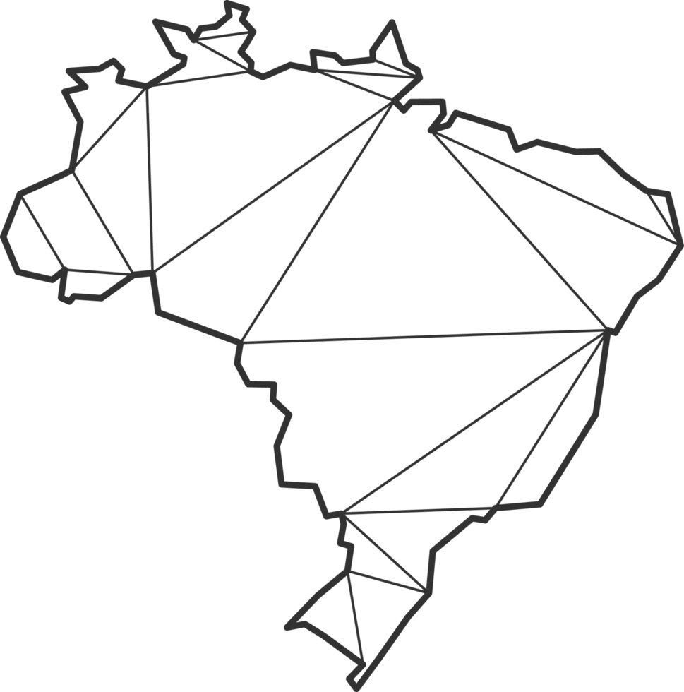 estilo de mapa de triángulos de mosaico de brasil. png