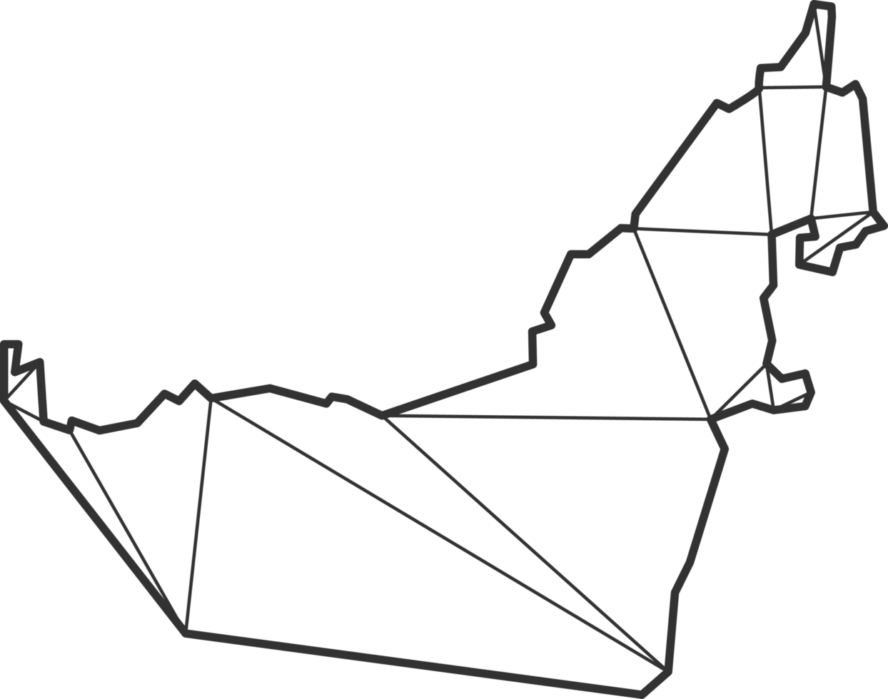 Mosaic triangles map style of United Arab Emirates. png