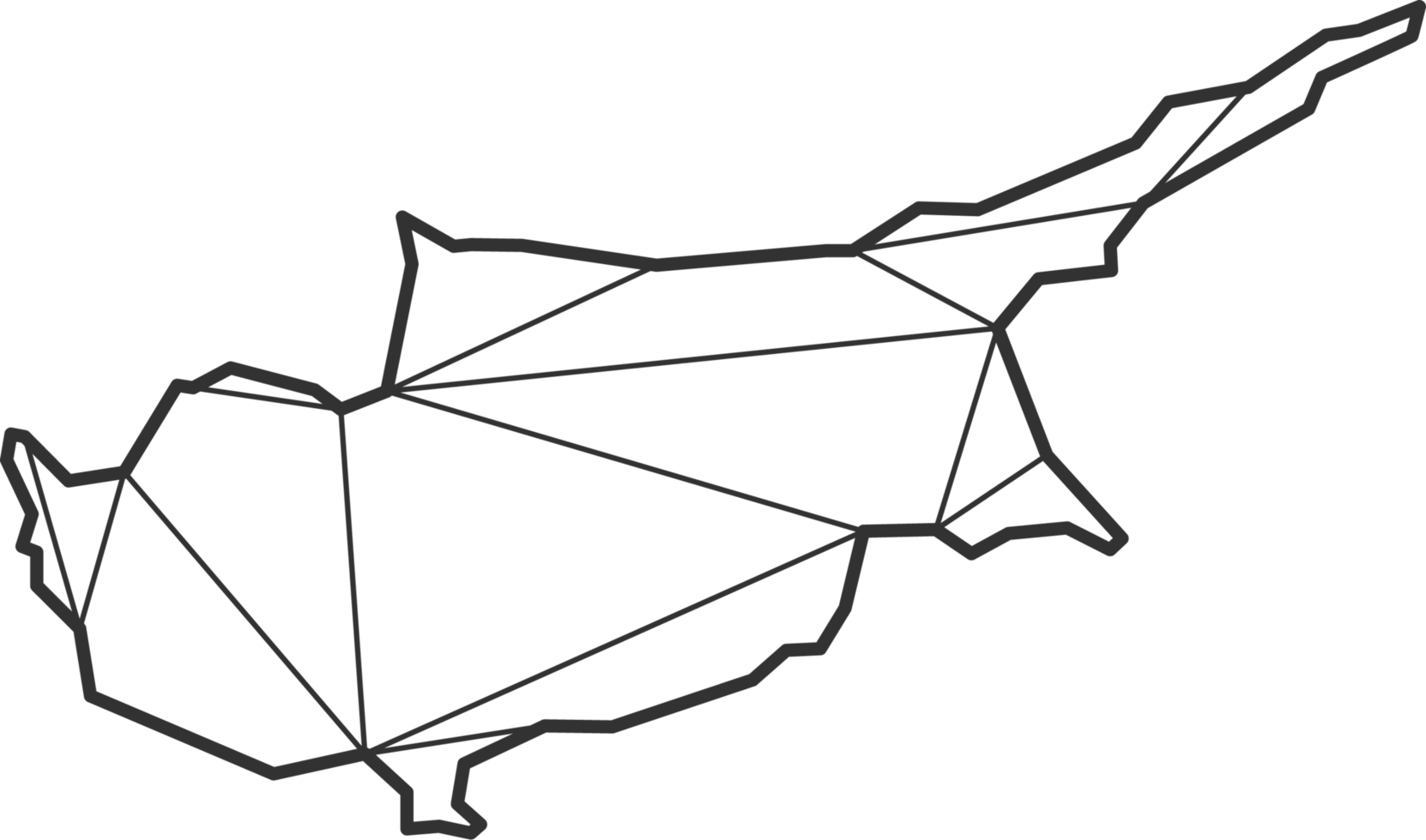 Mosaic triangles map style of Cyprus. png