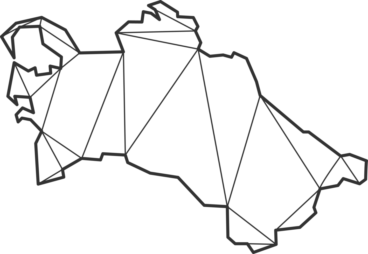 Mosaic triangles map style of Turkmenistan. png