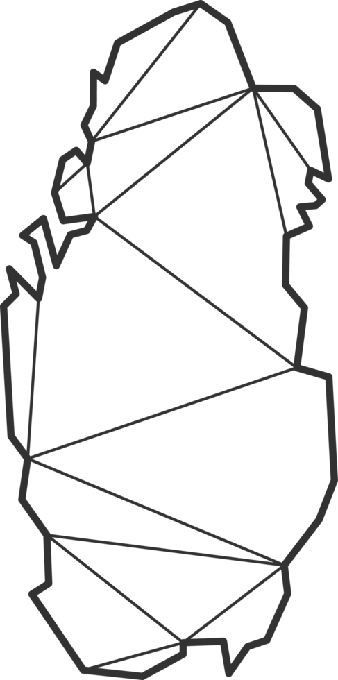 triangles de mosaïque style de carte du qatar. png