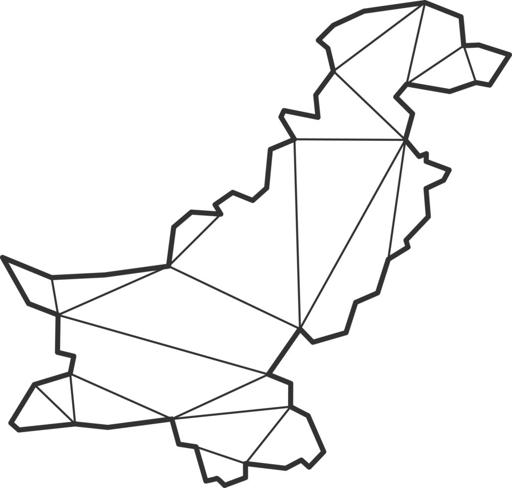 Mosaic triangles map style of Pakistan. png