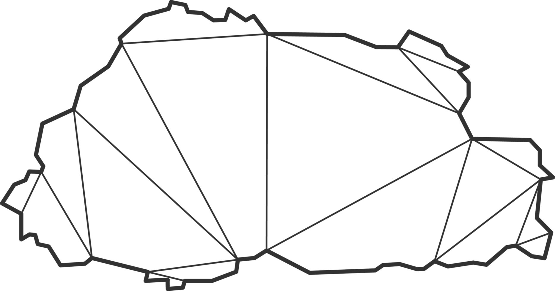 Mosaic triangles map style of Bhutan. png