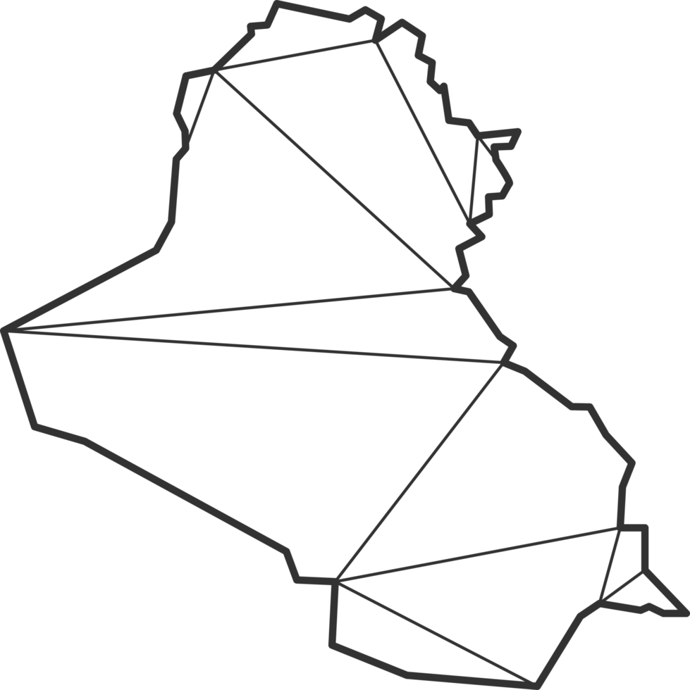 Mosaic triangles map style of Iraq. png