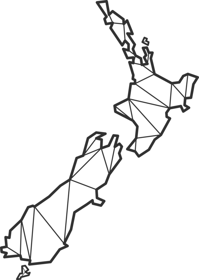 Mosaic triangles map style of New Zealand. png