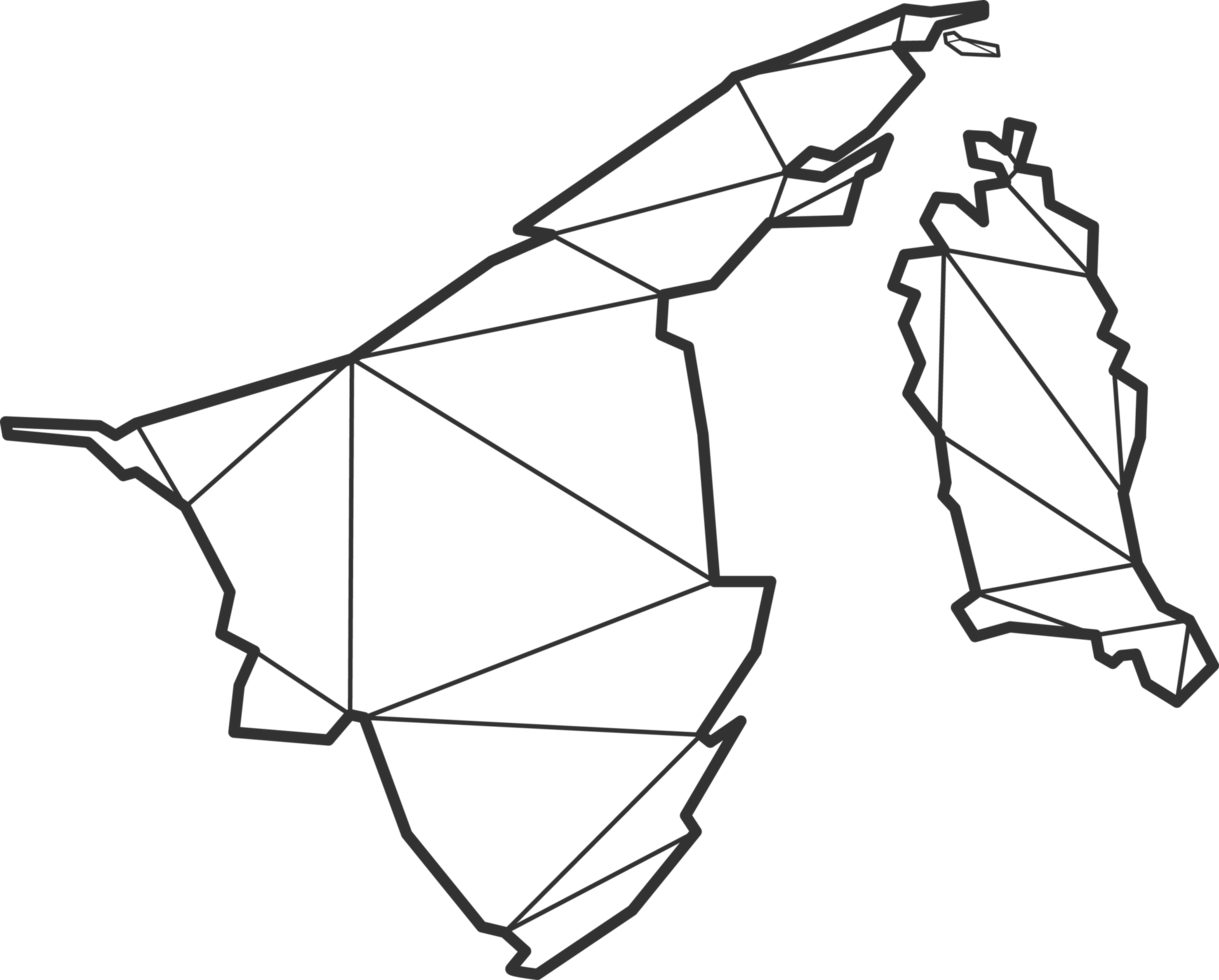 Mosaic triangles map style of Brunei. png
