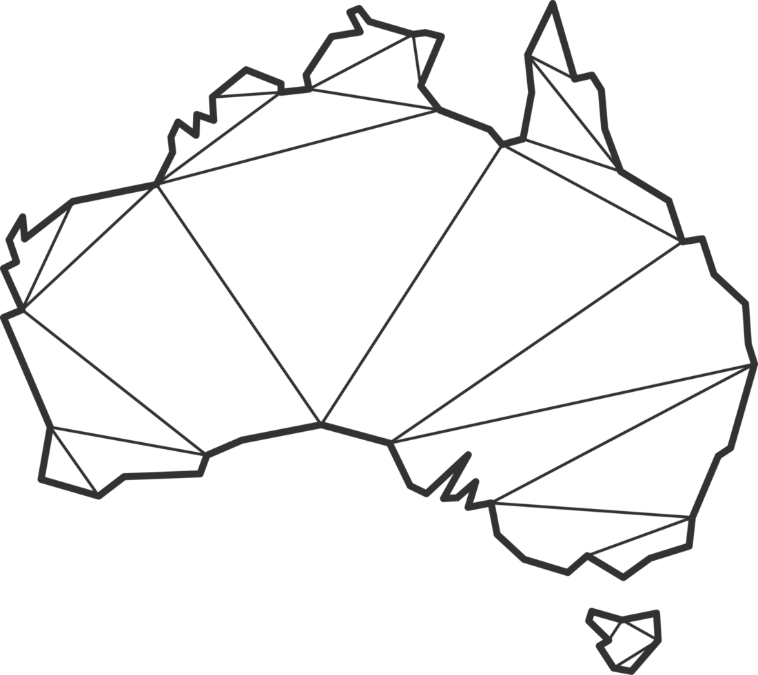 estilo de mapa de triángulos de mosaico de australia. png