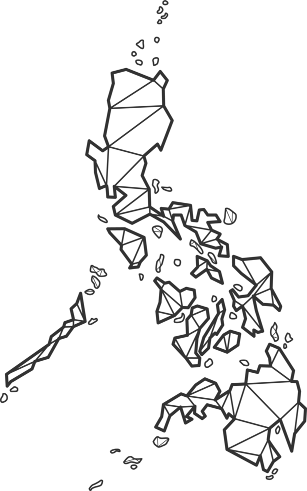 Mosaic triangles map style of Philippines. png