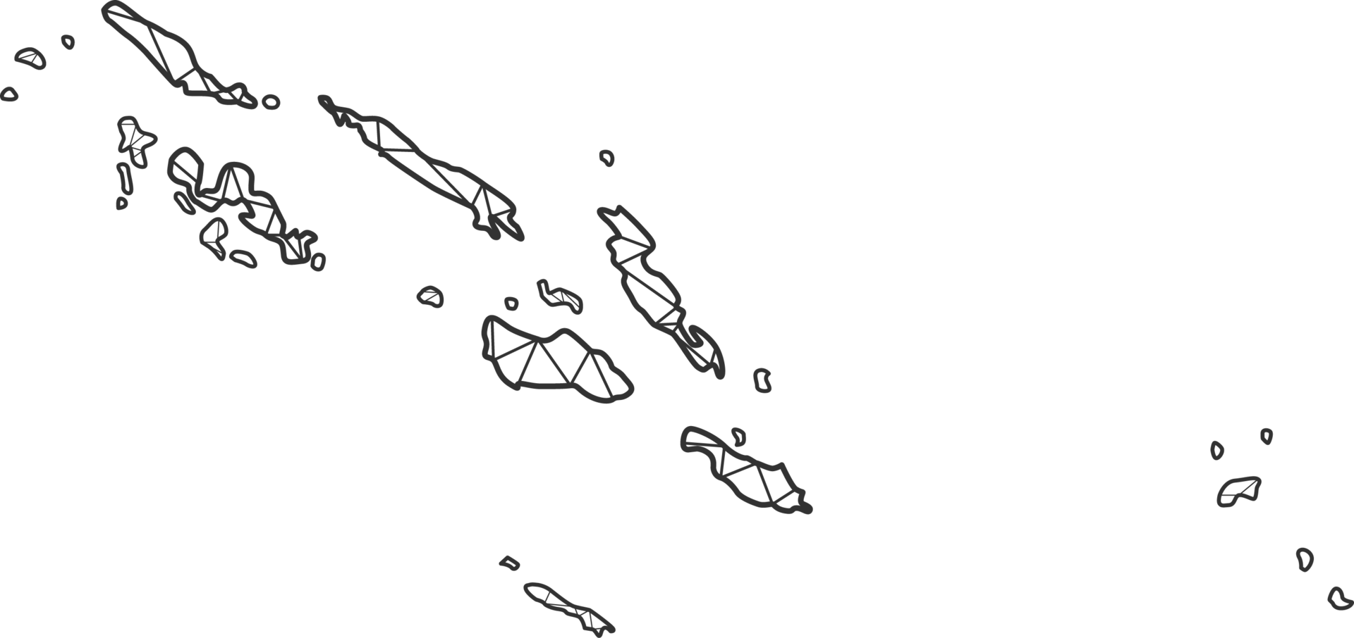 Mosaic triangles map style of Solomon Islands. png