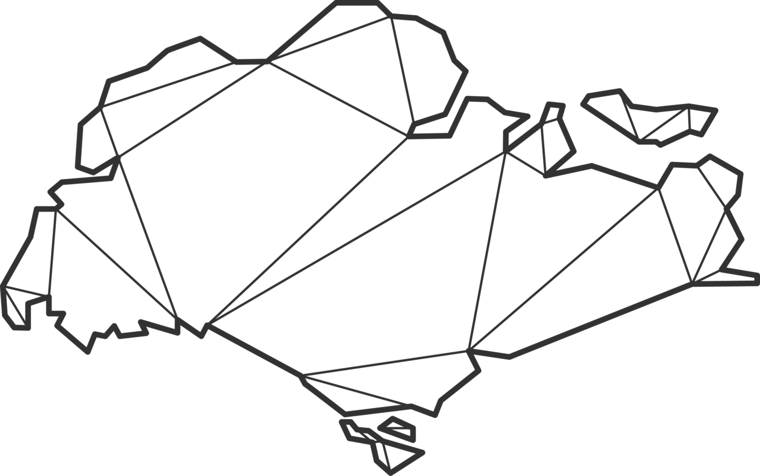 Mosaic triangles map style of Singapore. png