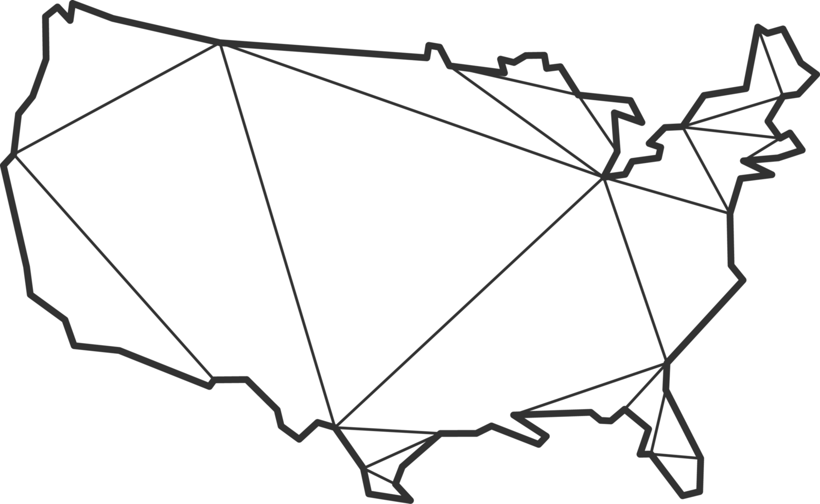 triangles de mosaïque style de carte des états-unis. png