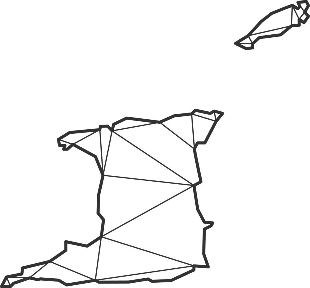 triangles de mosaïque style de carte de trinité-et-tobago. png