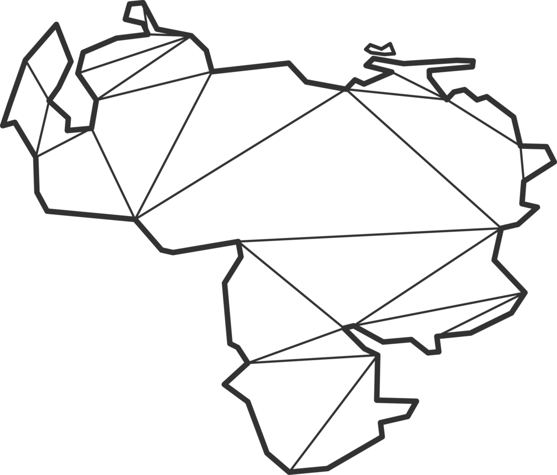 Mosaic triangles map style of Venezuela. png