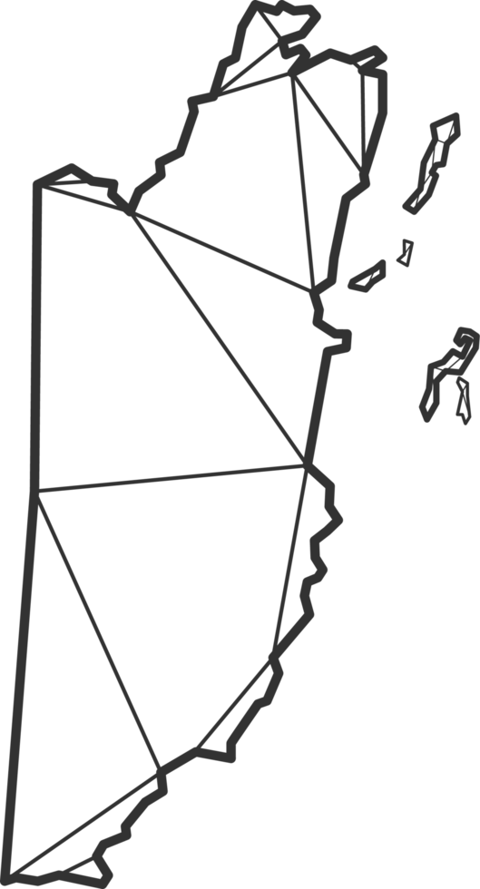 mosaico triangoli carta geografica stile di Belize. png