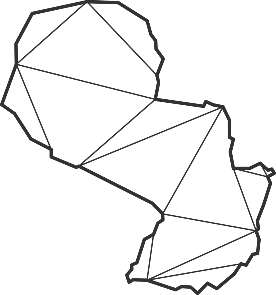 Mosaic triangles map style of Paraguay. png